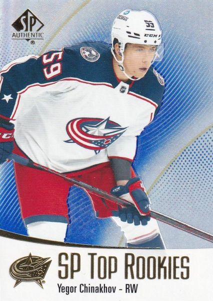 insert RC karta YEGOR CHINAKHOV 21-22 SP Authentic SP Top Rookies Blue číslo TR-16